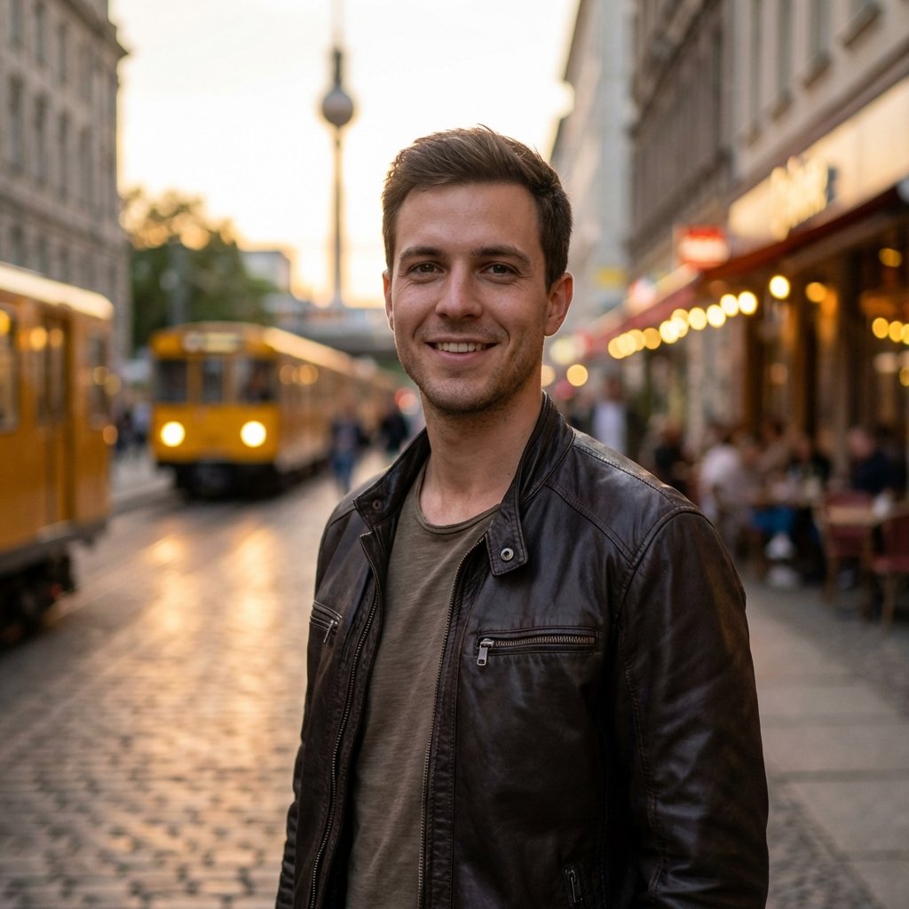 Confident man in Berlin